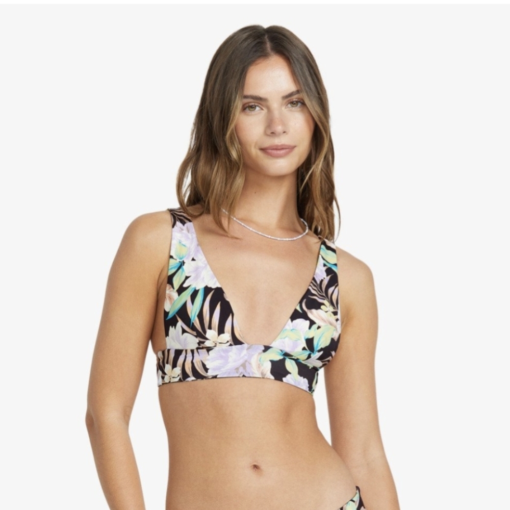 Billabong Shadow Tropic Remi Reversible Plunge Bikini Top Size: XS